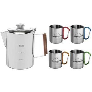 Alpine Mountain Gear 9 cup Percolator 5-Piece Stainless Steel Coffee Set NWOB